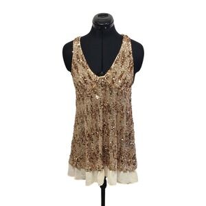 Intimately Free People Sequin Halter Neck Mini Dress Rose Gold XS NWT MSRP $98